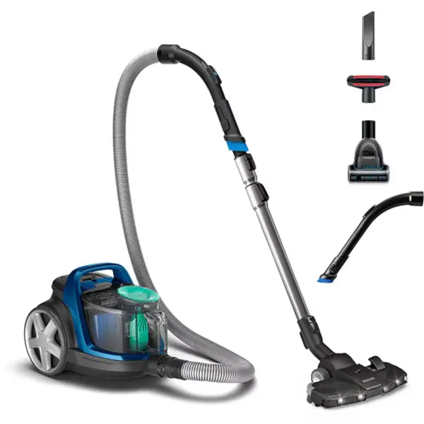 Aspirator fara sac Philips Seria 5000 FC9557/09, 1.5 l, 900 W, Tehnologie PowerCyclone, Albastru