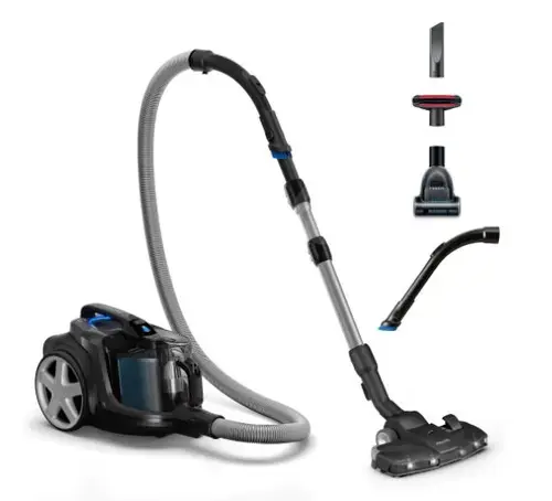 Aspirator fara sac Philips Seria 7000, Tehnologie PowerCyclone 8, 900 W, Filtru alergenic H13, Cap de aspirare Triactive + LED, Perie miniTurbo pentru parul animalelor, Sistem Allergy Lock (Negru)