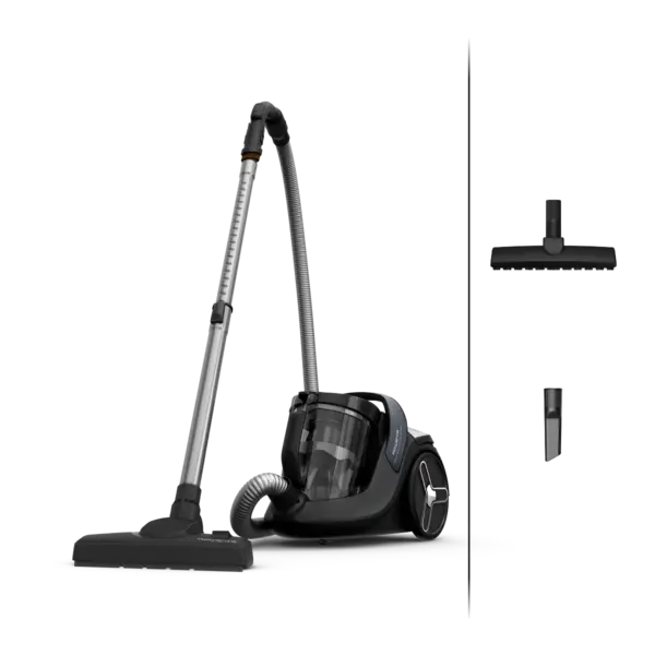Aspirator fara sac ROWENTA Green Force Cyclonic Effitech® RO7C36EA 500 W recipient pentru praf 2.5 L design eco filtrare tip HEPA negru & gri