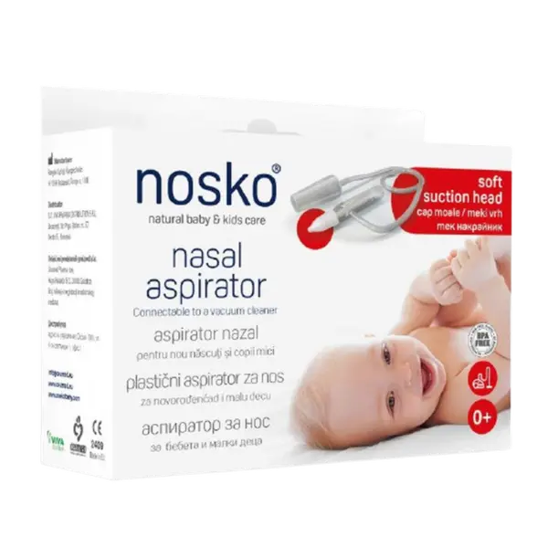 Aspirator nazal cu cap moale de silicon, Nosko
