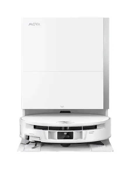 Aspirator robot cu mop MOVA S70 Pro Roller, 30000Pa, 5200mAh, HydroForce Mopping, Statie Inteligenta, Recipient praf 0.3 L, Rezervor apa 0.15 L, Autonomie 260 minute (Alb)