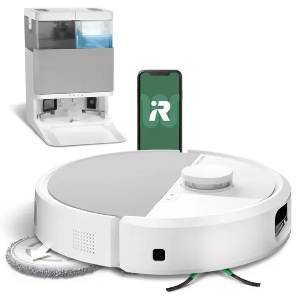 Aspirator robot iRobot - Roomba Plus 505 Combo cu stație de andocare AutoWash, alb