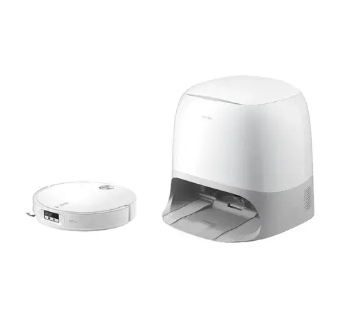 Aspirator robot Roborock Qrevo Curv 2 ProX, cu spalare la 100°C, 25 000 Pa, subtire de 7.98 cm, Recunoastere reactiva a obstacolelor cu AI, Autocuratare, Sasiu AdaptiLift imbunatatit, Detectare inteligenta a murdariei (Alb)