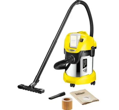 Aspirator umed și uscat Karcher WD3 Battery Premium, 300W, 36V (Galben)