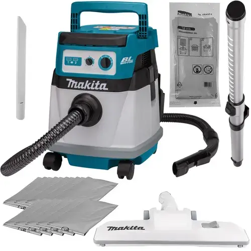 Aspirator umed/uscat fara fir Makita DVC155LZX2, 2x18V (36V), 15L/12L, tehnologie XPT
