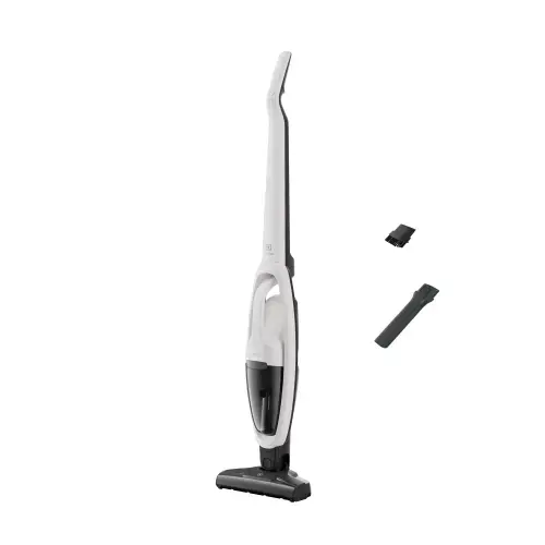 Aspirator vertical 2 in 1 Electrolux Seria 300 ES31CB18SH, 18V, 2000 mAh Li-Ion, Autonomie pana la 45 min, 2 viteze, perie turbo electrica, duza pentru spatii inguste (Alb)
