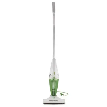 Aspirator vertical 2in1 BEPER BP50451, 1500 W, Recipient detasabil, Sistem de filtrare in trei etape (Alb/Verde)