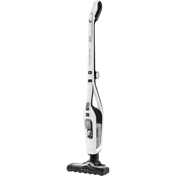 Aspirator vertical 2in1 Dual Force Rowenta RH6737WH 100W 18V autonomie 45 min 2 viteze recipient 0.6L pliabil alb