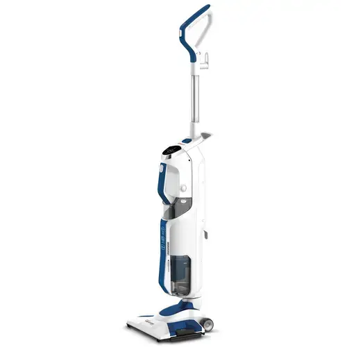 Aspirator vertical 3 in 1 cu mop Polti Vaporetto 3 Clean, 1800 W, Aspirare ciclonica, Recipient 0.5 l (Alb/Albastru)