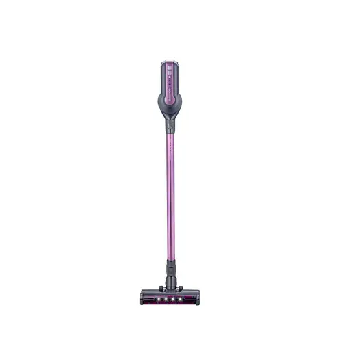 Aspirator vertical Daewoo RSH-410GP-1, tip stick, putere 300 W, putere de aspirare 100 W, filtru HEPA, baterie Litiu-Ion 29.6 volti, autonomie 40 min., control pe maner, baterie reincarcabila, indicator de putere, perie standard + accesorii (Mov)