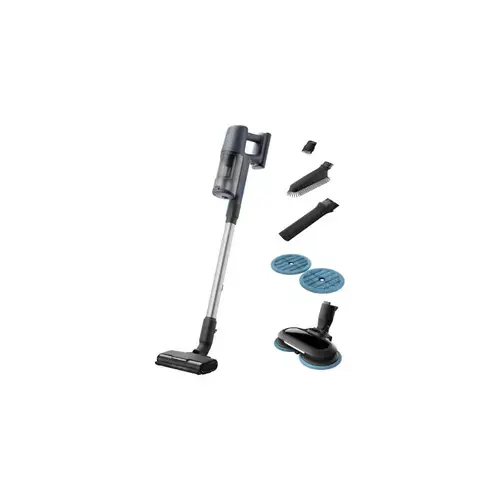 Aspirator vertical Electrolux EP61H21WET, Perie PowerPro MOP cu 4 lavete rotative incluse, Tensiune 21.6 V, Autonomie max 50 minute, Capacitate 500 ml, Perie PowerPro multisuprafete cu LED (Albastru)