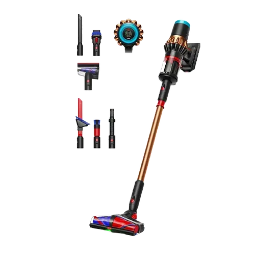Aspirator vertical fara fir Dyson V16 Piston Animal™ 495948-01, Autonomie 70 minute, Recipient 1.3 l, Ecran LCD, Filtru HEPA, 900 W, Kit special de curatare (Negru/Maro)