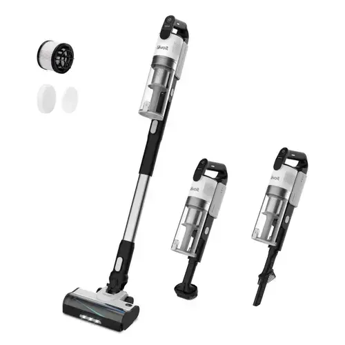 Aspirator vertical fara fir LEVOIT V200, Autonomie 50 Min, Iluminare LED, 180W, Container 0.75 L, Filtru HEPA 5 Stadii (Alb)