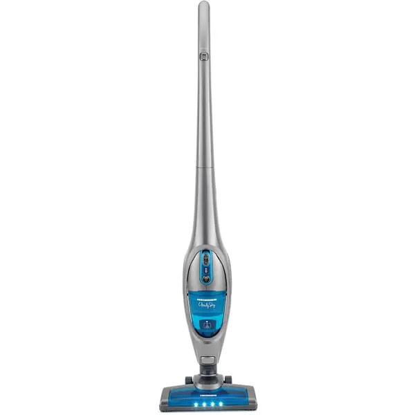 Aspirator vertical Heinner CloudySky HSVC-V21.6GRY, 0.5 L, 22.2 V, 110 W, Perie cu lumini LED, Filtrare ciclonica, 2 viteze, Autonomie 30 min, 4.4 kWh/an, Albastru/Gri