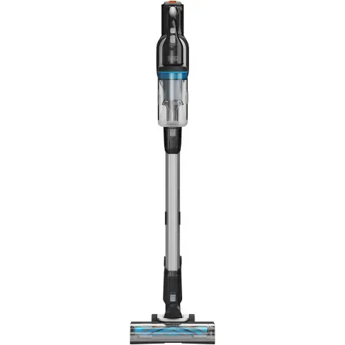 Aspirator vertical pe acumulator 4 in 1 Black & Decker PowerSeries Extreme MAX BHFEB520D1, fara sac, acumulator Li-Ion 18V 2.0 Ah, Autonomie pana la 42 min, indicator status LED, 3 trepte de aspirare, iluminare LED perie, accesorii incluse (Negru)