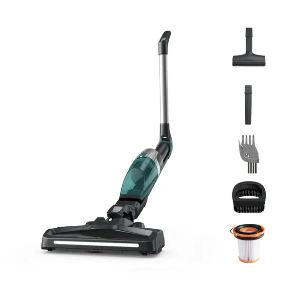 Aspirator vertical Rowenta X-Trem Compact 2 in 1 RH1239WO 145W autonomie 40 minute filtrare 99% Tehnologie Flex recipient praf 0.4 L verde & gri