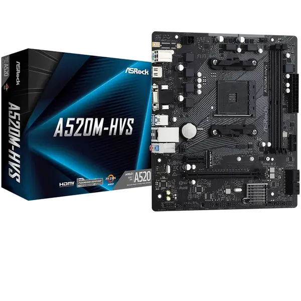 ASROCK Placa de baza ASRock A520M-HVS, Socket AM4