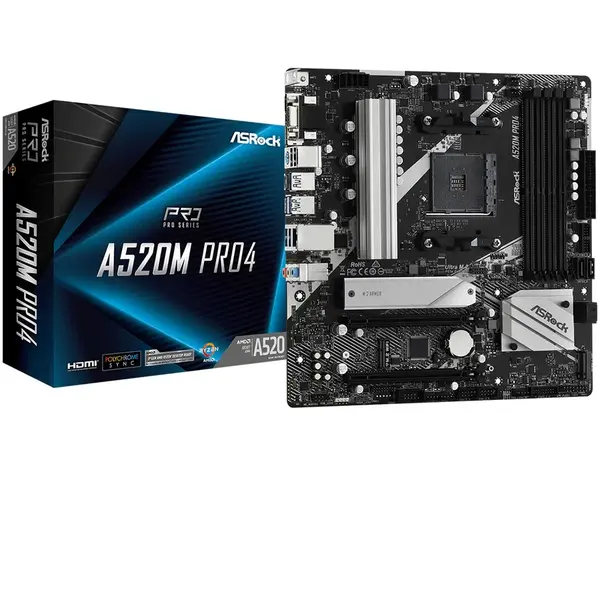 ASROCK Placa de baza ASRock A520M PRO4, Socket AM4