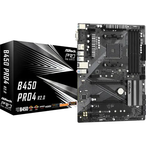 ASROCK Placa de baza ASRock B450 Pro4 R2.0