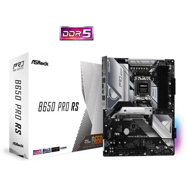 ASROCK Placa de baza ASROCK B650 Pro RS, Socket AM5, ATX, 4xDDR5