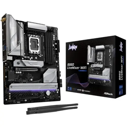 ASROCK Placa de Baza ASROCK B860 LIVEMIXER WIFI, LGA1851, 4x DDR5, ATX