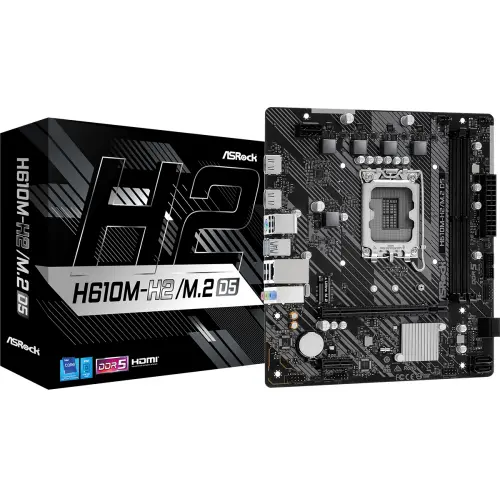 ASROCK Placa de baza ASRock H610M-H2/M.2 D5, Intel H610, Socket 1700, mATX