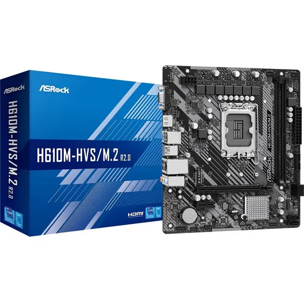 ASROCK Placa de baza ASRock, H610M-HVS/M.2 R2.0, 2xDDR4, s1700, USB 3.2 Gen1, mATX