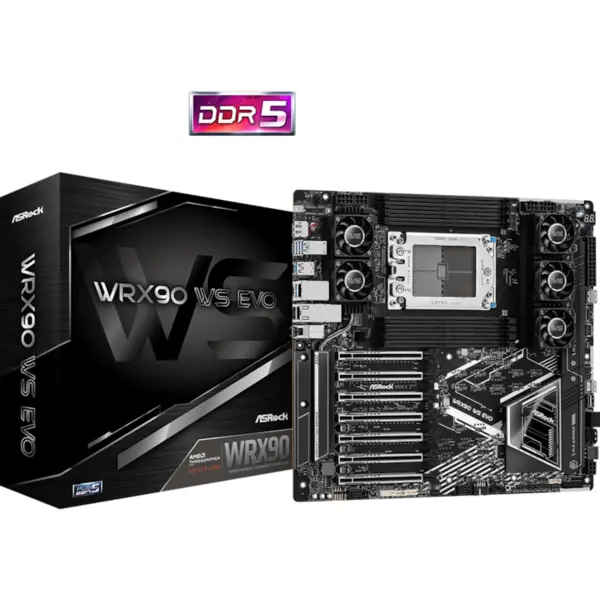 ASROCK Placa de baza ASRock WRX90 WS EVO, AMD WRX90, Socket sTR5, Factor de forma EEB