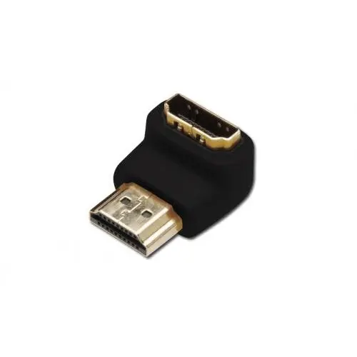 Assmann Adaptor ASSMANN Angled Ethernet, HDMI Male - HDMI Female, Black