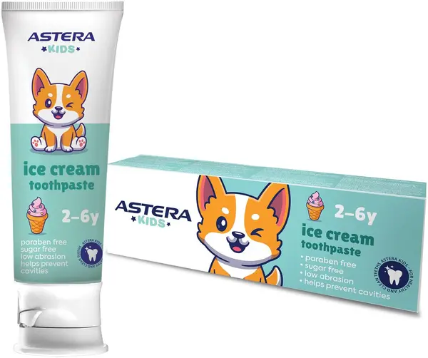 Astera Kids Pastă de dinţi Ice Cream, 2-6 ani, 65 ml