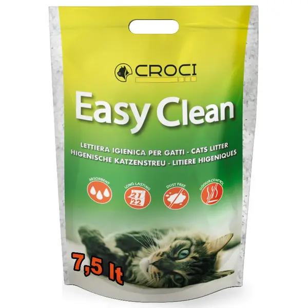 Asternut igienic pentru pisici Croci Easy Clean, Silicat, 7.5L