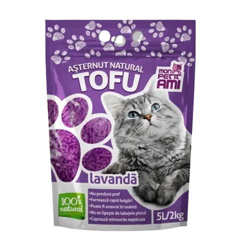 Asternut igienic pentru pisici Mon Petit Ami Tofu Lavanda 5L 2 Kg