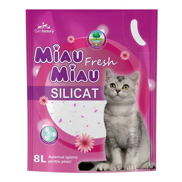 Asternut Pisici MIAU MIAU Silicat Fresh 8L 8l