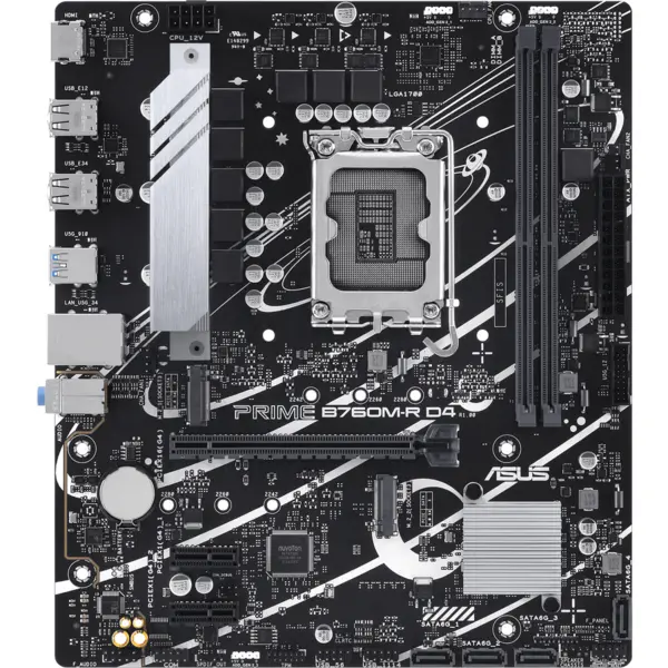 Asus ASUS PRIME B760M-R D4, Intel B760, LGA 1700, DDR4, Micro ATX