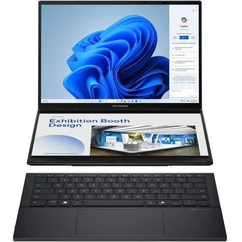 Asus ASUS Zenbook DUO UX8406CA Intel Core Ultra 9 14inch 3K 32GB 2TB M.2 NVMe PCIe 4.0 SSD Intel Arc Graphics W11P 3Y Basalt Gray (Tastatura US) (INT Keyboard)