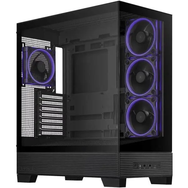 Asus Carcasa Asus A31 PLUS ARGB, tempered glass, fara sursa, 7 sloturi expansiune, negru