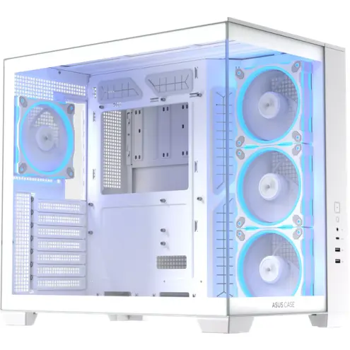 Asus Carcasa Asus A32 PLUS TG ARGB, Middle Tower, Tempered glass, Alb
