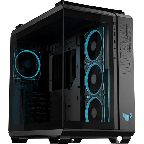 Asus Carcasa Asus TUF GAMING GT502 HORIZON TG ARGB, Midi Tower, 4x 3.5, 4x 2.5, 450x285x446mm, Negru