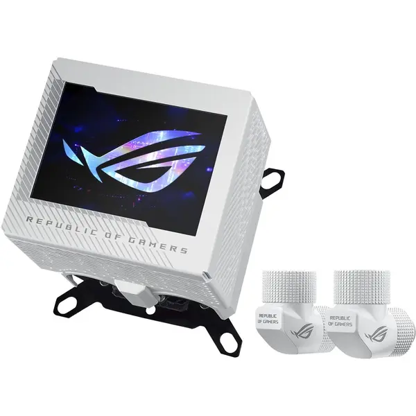 Asus Cooler CPU ASUS ROG RYUJIN III WB, Racire cu apa, Ecran LCD 3.5, Alb