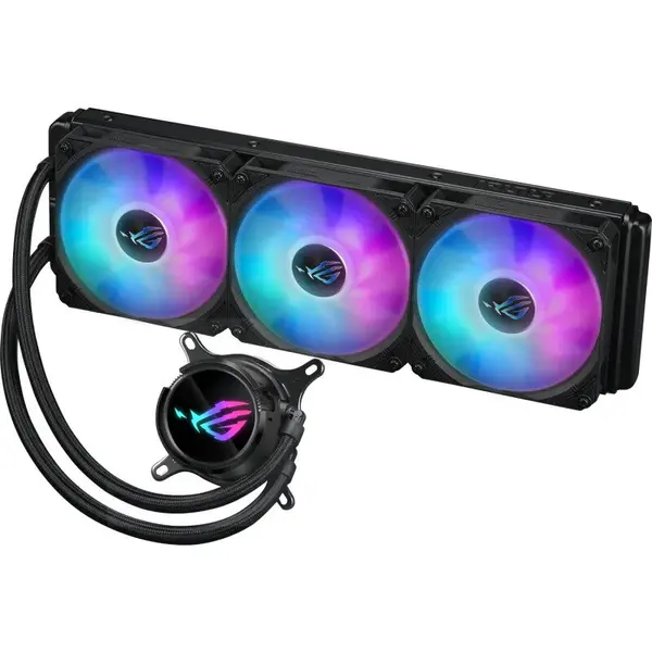 Asus Cooler procesor ASUS ROG Strix LC III 360 ARGB LCD, 3 ventilatoare x 120mm, 800-2200 RPM, compatibil Intel / AMD
