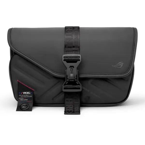 Asus Geanta de umar de tip messenger, Asus BC3004 ROG Slash Sling Bag 4.0, pentru consolele portabile ASUS ROG Ally si ROG Ally X, Negru