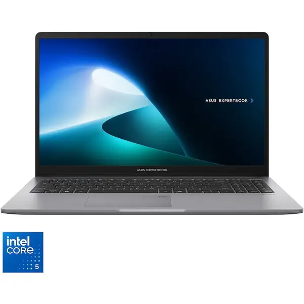Asus Laptop ASUS ExpertBook P1 P1503CVA, Procesor Intel® Core™ 5 210H, Display 15.6'' Full HD, IPS Wide view, 32GB DDR5 RAM, 1TB SSD, Placa video Intel® Graphics, NO OS, Misty Grey