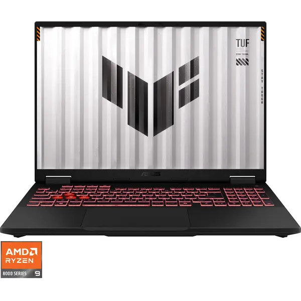 Asus Laptop ASUS Gaming TUF A16 FA608PP-QT134, Display 16 2.5K 165Hz, Procesor AMD Ryzen™ 9 8940HX, RAM 16GB DDR5, 512GB SSD, Placa video NVIDIA GeForce RTX 5070 8GB, No OS, Jaeger Gray