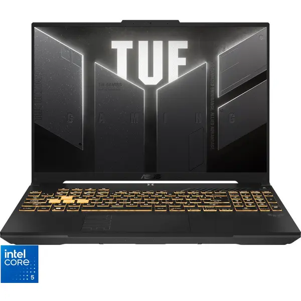 Asus Laptop ASUS TUF Gaming F16 FX607VU, Procesor Intel® Core™ 5 210H, Display 16'' Full HD+ (1920x1200), IPS, Memorie RAM 16GB DDR5, Capacitate 512GB SSD, Placa video dedicata NVIDIA® GeForce RTX™ 4050 6GB GDDR6, No OS, Mecha Gray (INT Keyboard)