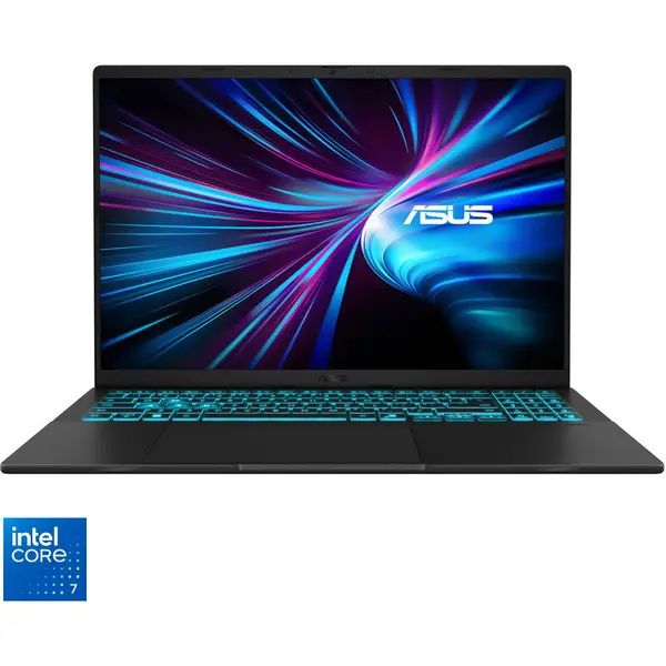 Asus Laptop ASUS V3607VH, Display 16'' WUXGA 1920x1200, Procesor Intel® Core™ 7 240H, Memorie RAM16GB DDR5, Capacitate de depozitare 1TB SSD, Placa video dedicata GeForce RTX 5050 8GB, No OS, Negru (INT Keyboard)