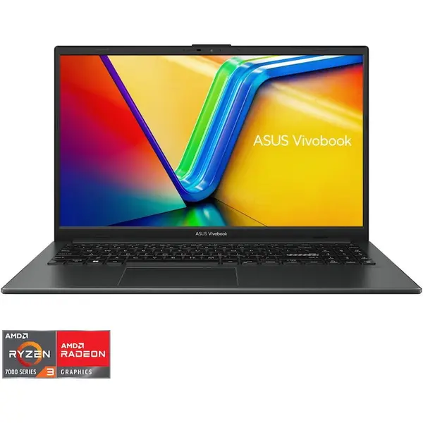 Asus Laptop ASUS Vivobook 15 E1504FA cu procesor AMD Ryzen™ 3 7320U pana la 4.1GHz, 15.6'', Full HD, IPS, 8GB LPDDR5 RAM, 512GB SSD, AMD Radeon™ Graphics, No OS, Mixed Black