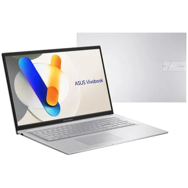 Asus Laptop ASUS Vivobook 17 X1704VA-AU817W, Procesor Intel® Core™ 5 120U, Display 17.3'' Full HD, IPS, 16GB RAM, 512 GB SSD, Intel® Graphics, Windows 11 Home, Argintiu