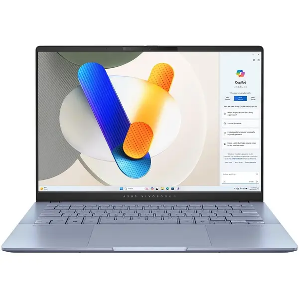 Asus Laptop ASUS Vivobook S14 OLED S5406SA-QD005W, Procesor Intel Core Ultra 7-256V, Display 14 WUXGA, RAM 16GB DDR5, SSD 1TB, Windous 11 Home, AI, Albastru