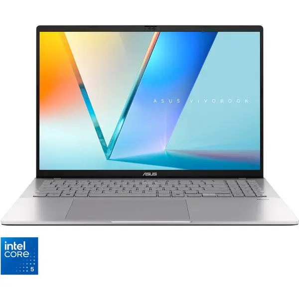 Asus Laptop ASUS Vivobook S16 S3607VA cu procesor Intel® Core™ 5 210H pana la 4.8GHz, 16'', WUXGA, 144Hz, IPS, 16GB DDR5 RAM, 1TB SSD, Intel® UHD Graphics, No OS, Cool Silver