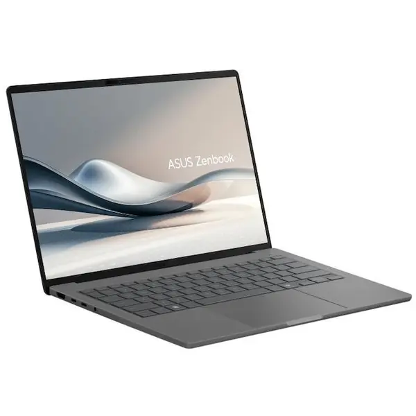 Asus Laptop ASUS Zenbook A14 UX3407QA, Procesor Qualcomm Snapdragon X X1-26-100, 14 WUXGA OLED, 32GB, 1TB SSD, Qualcomm Adreno, Windows 11 Pro, Gri (INT Keyboard)